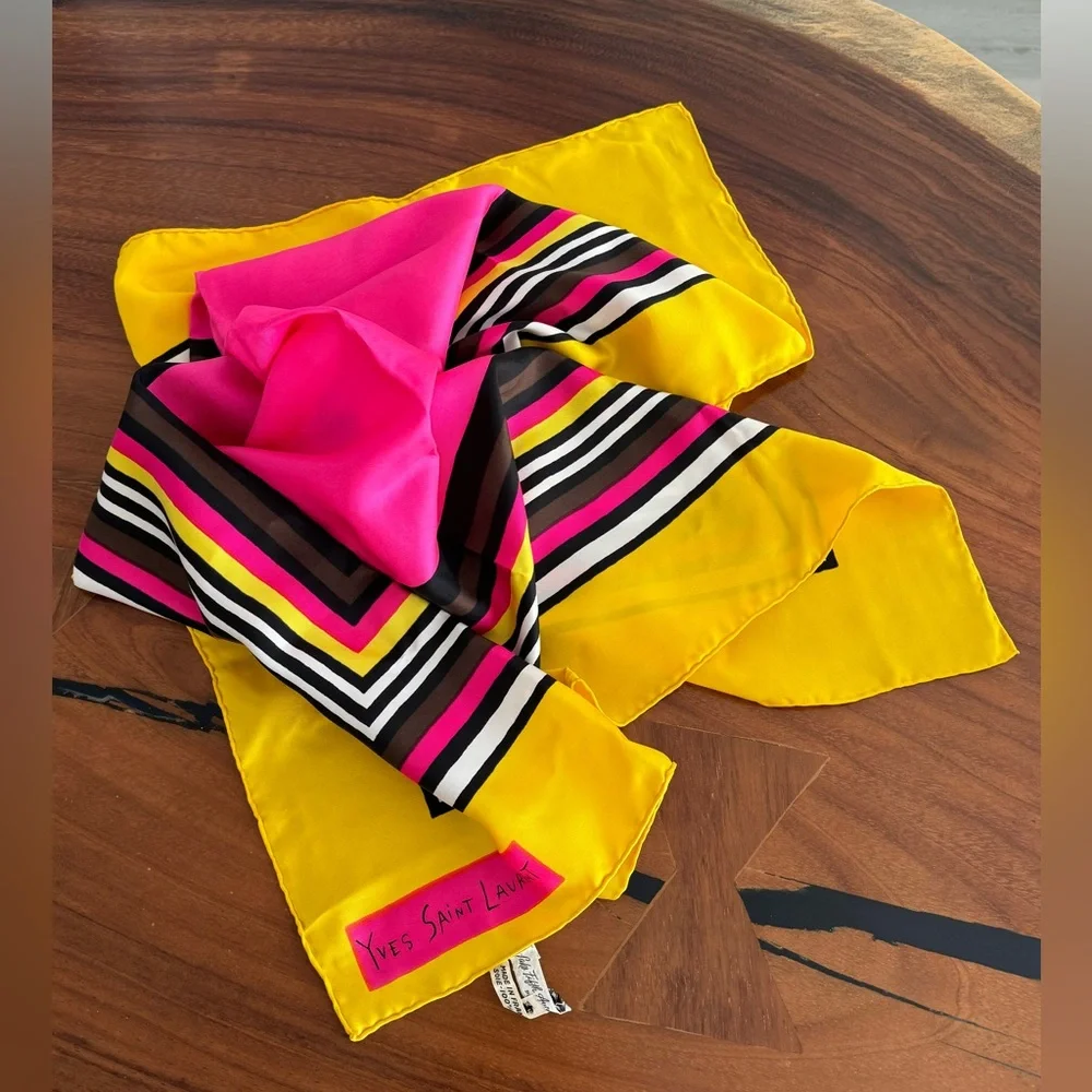 Yves Saint Laurent 100% silk scarf